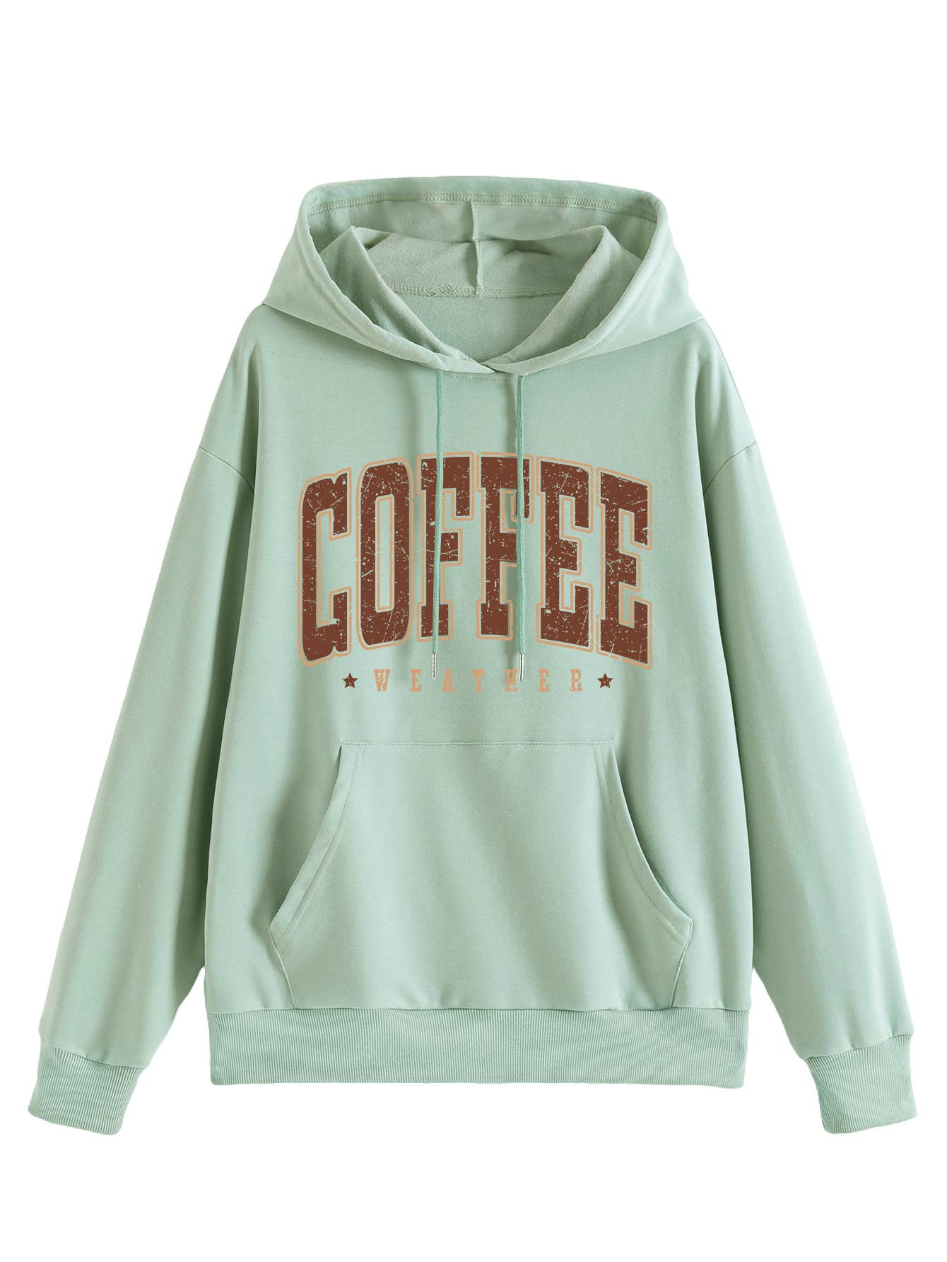 Coffee weather star print hooded sweatshirt