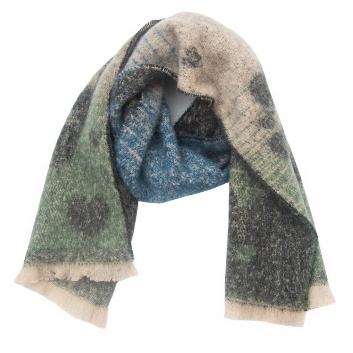 Heart Pattern Circle Yarn Scarf - Women's Wrap