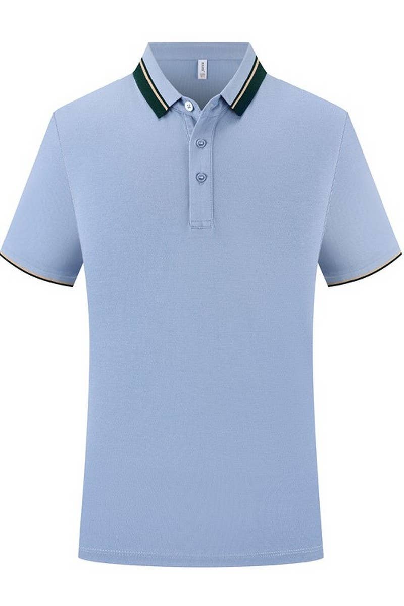 CWTBLS02440_CONTRAST COLLAR SHORT SLEEVE POLO SHIRT