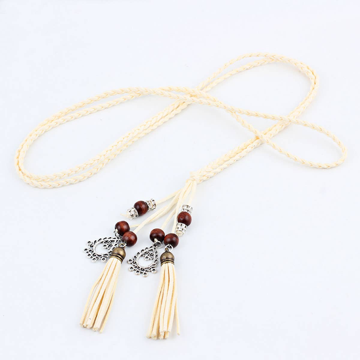 CWABE0876_HAND-WOVEN TASSEL CHARM BELT