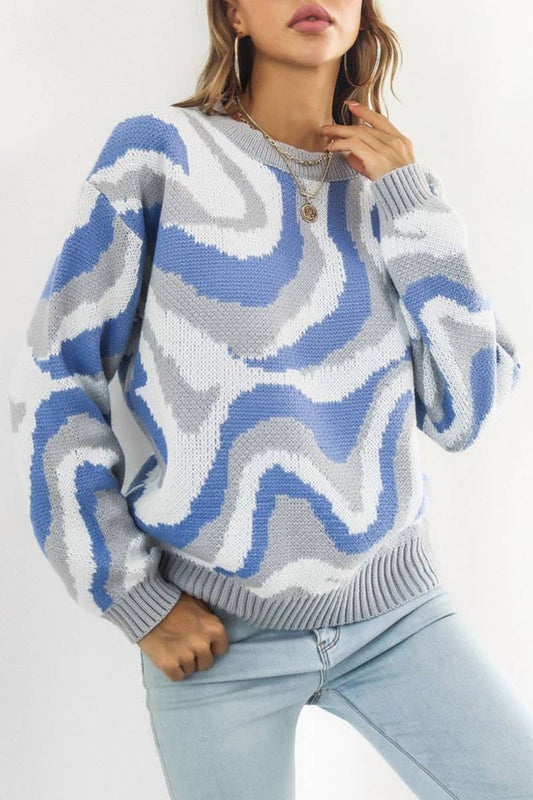 CWOSWL1804_Crew Neck Long Sleeve Pullover Sweater