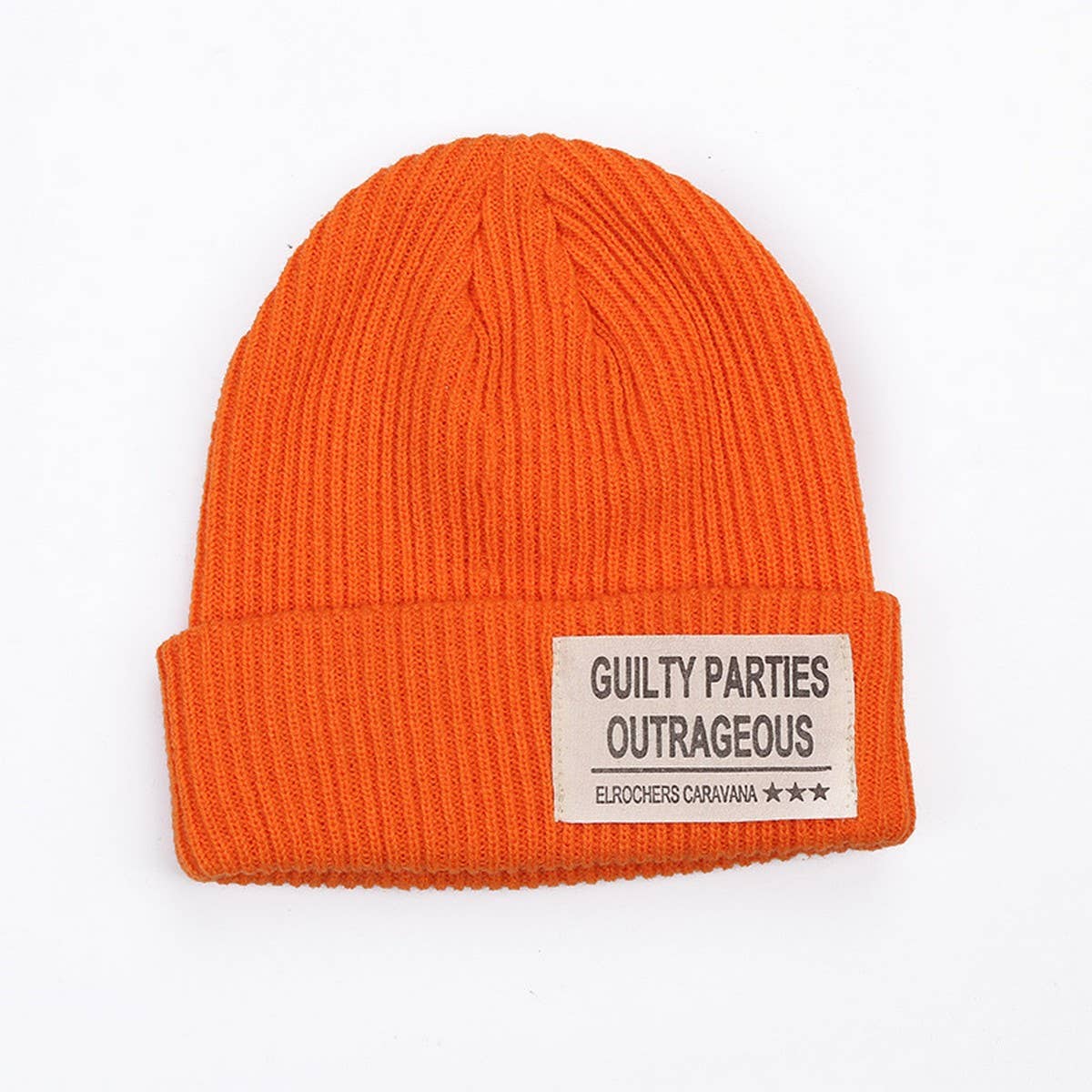 CWAH04358_GUILTY PATCH KNIT BEANIE WINTER WARM HAT