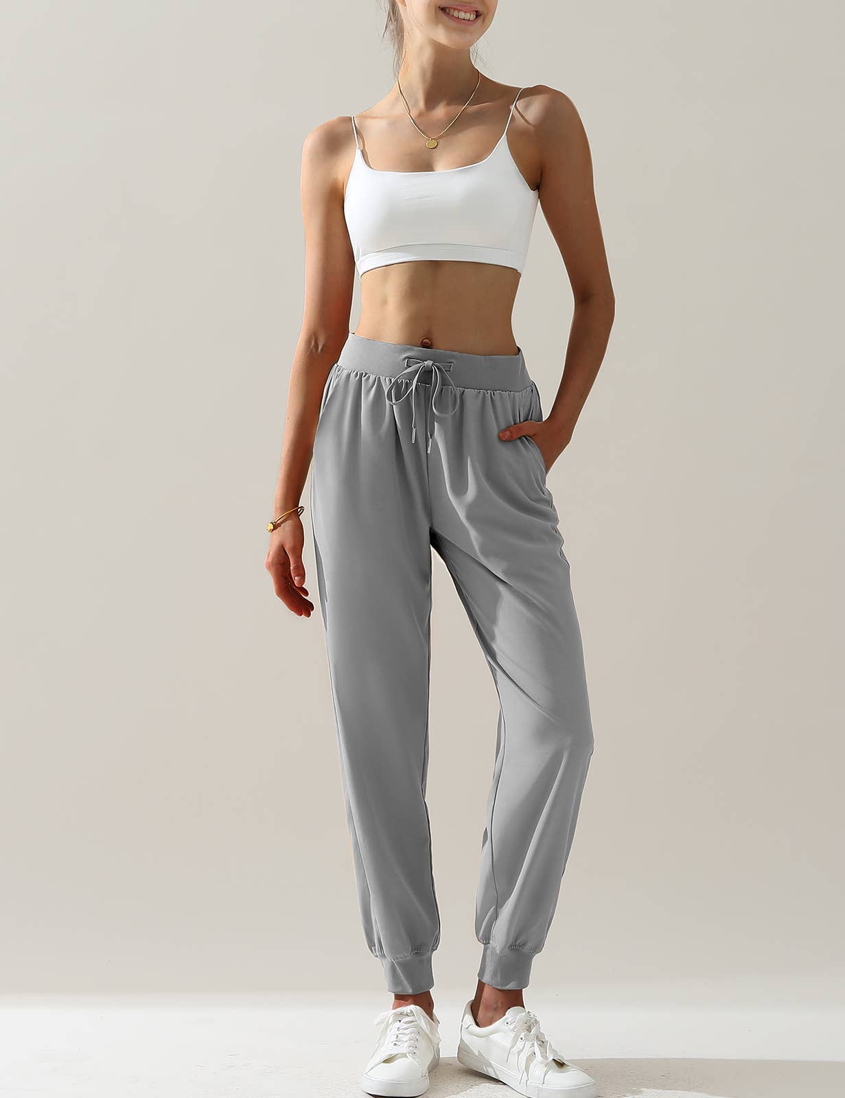 CWBLP423_Elastic Band Waist With Side Pocket Pants