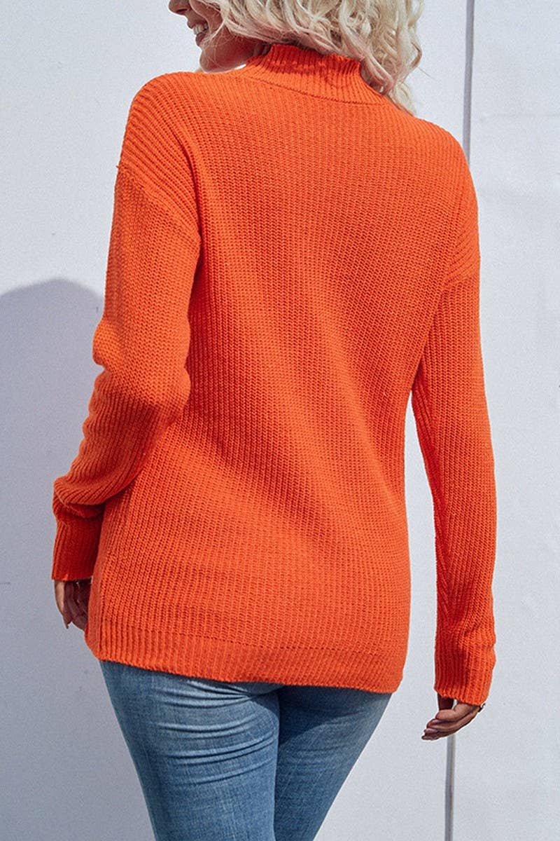 CWOSWL1735_Crew Neck Long Sleeve Pullover Sweater