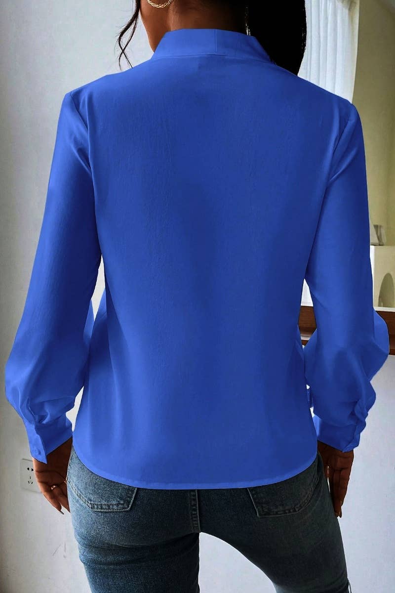 CWTBLL2547_FALL DESIGN SENSE V-NECK LONG SLEEVE TOP