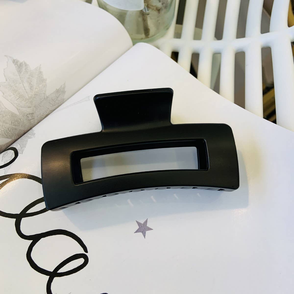 CWAHA1557_4.13"SIMPLE RECTANGLE HAIR CLAW CLIP