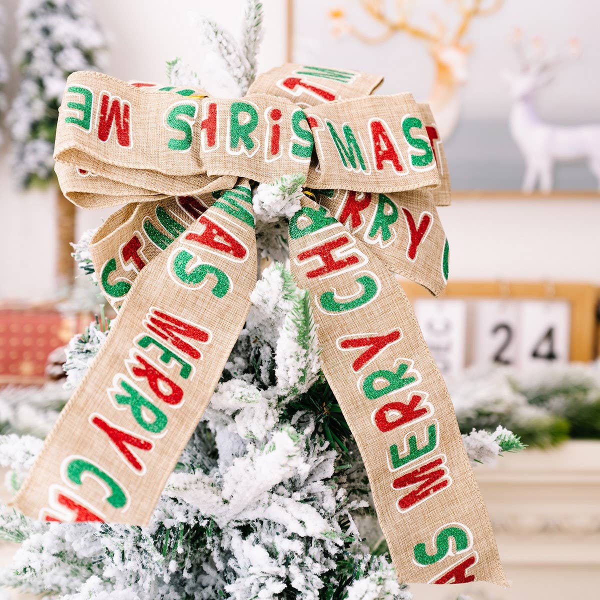 CWMM10252_ST. PATRICK DAY CHRISTMAS RIBBON BOW ORNAMENTS