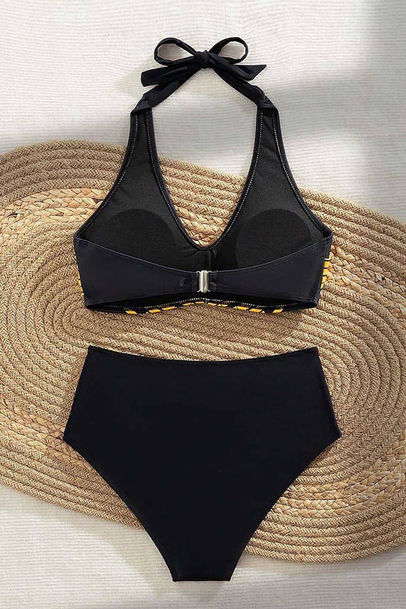 CWMW0843_CASUAL TWO-PIECE CONSERVATIVE SPORTS SWIMSUIT