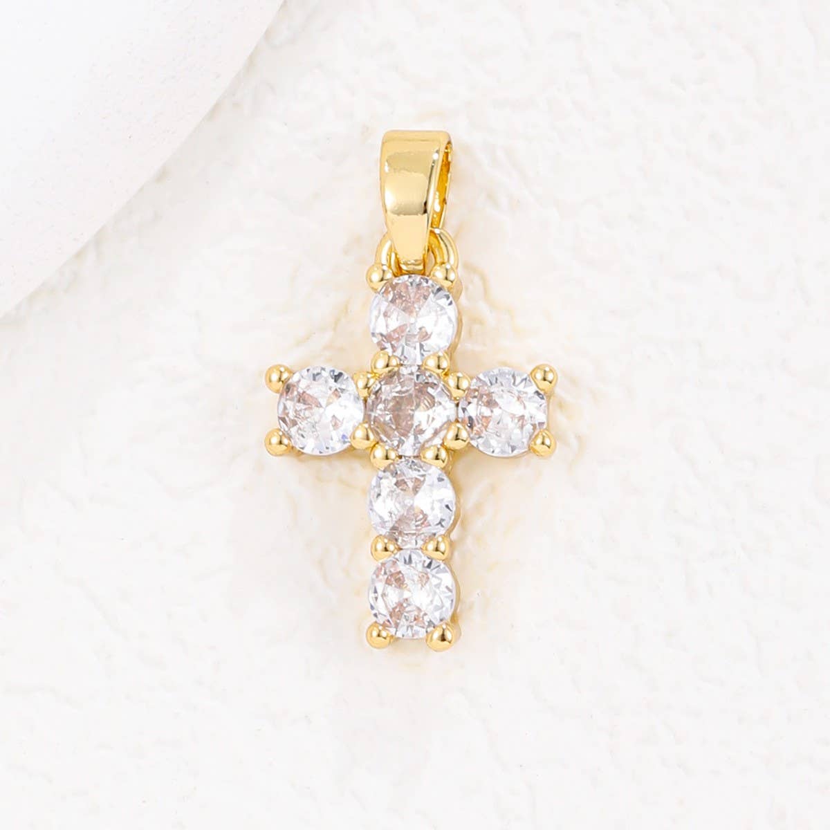 Colorful Zircon December Cross Pendant Necklace