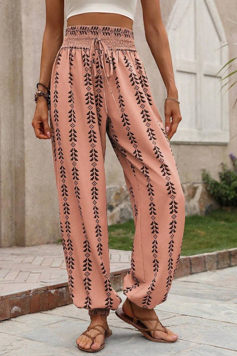 CWBMP0143_SUMMER CASUAL MESH WIDE LEG LANTERN PANTS