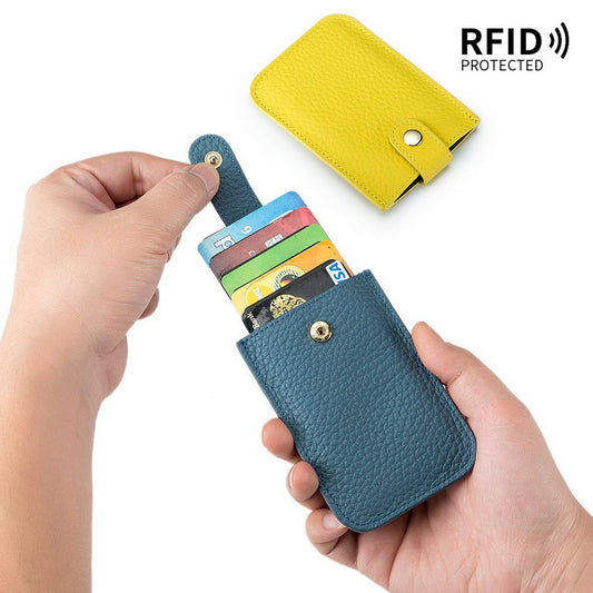 ULTRA-THIN LAYERED DRAWSTRING LEATHER CARD HOLDER_CWAB3825
