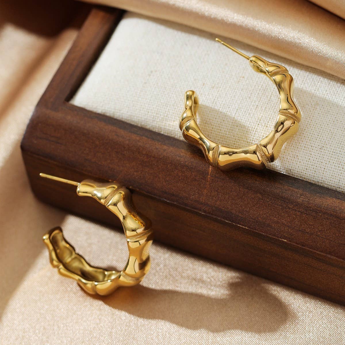 18K GOLD-PLATED STAINLESS STEEL EARRINGS_CWMM3618