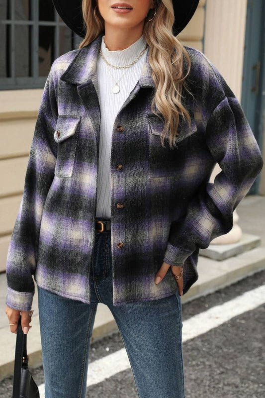 CWTSTL1708_AUTUMN LOOSE LONG-SLEEVED WOOLEN SHIRT JACKET