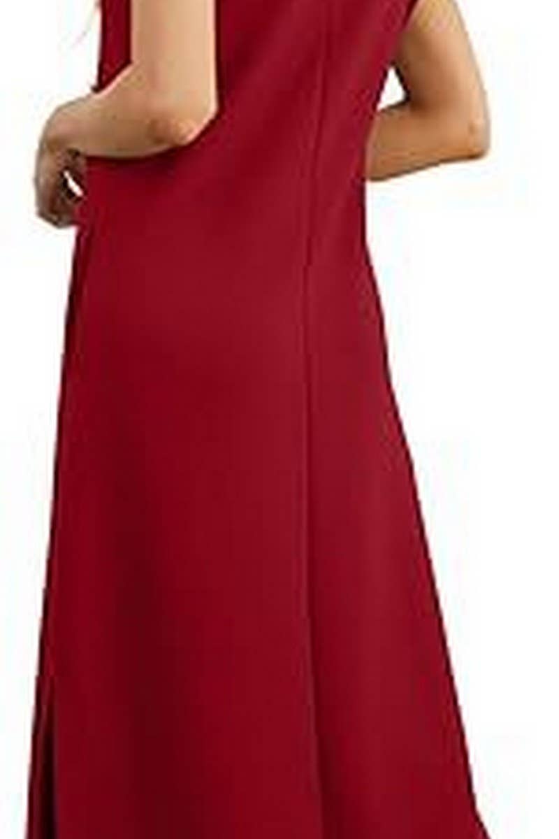 CWDMD5904_SLEEVELESS SPLIT HEM POCKET MAXI BEACH DRESS