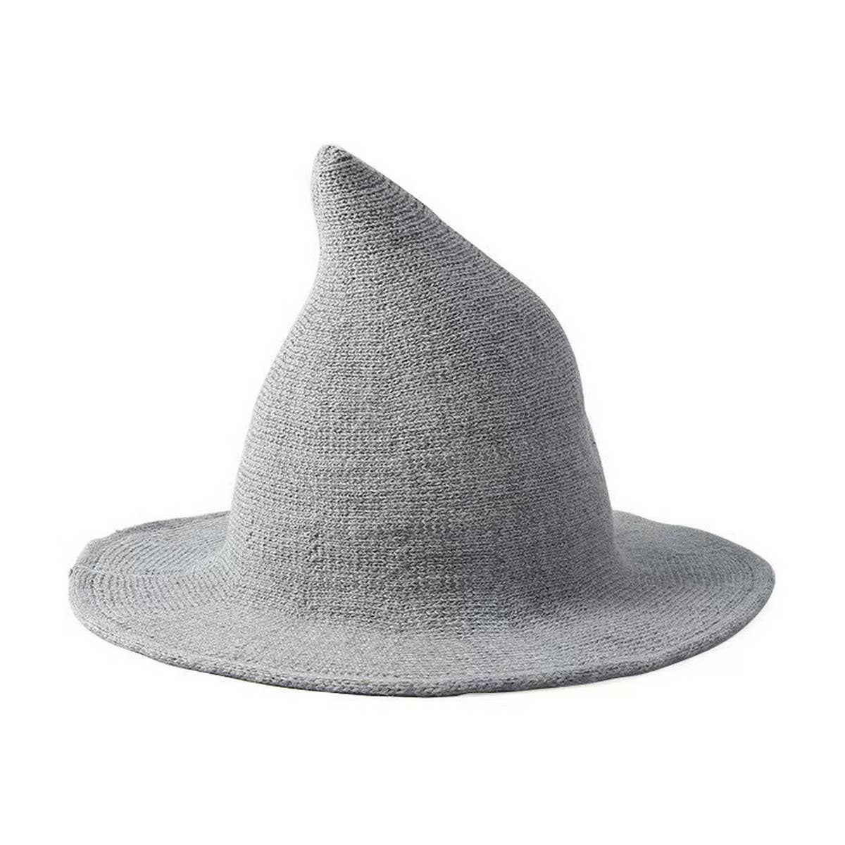 CWAH1677_Halloween Personality Knitted Hip Hop Witch Hat