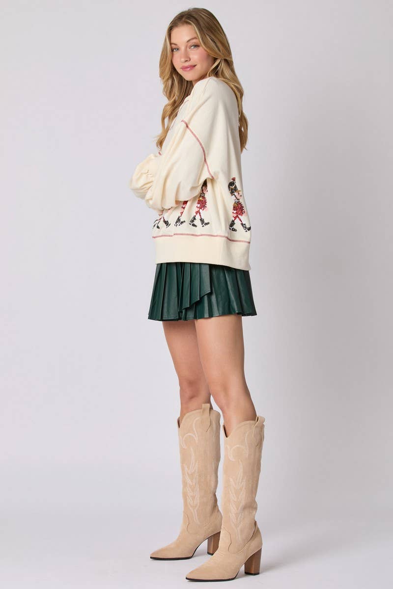 CWTBLL01244_SEQUIN NUTCRACKER SOLDIER CHRISTMAS SWEATSHIRT