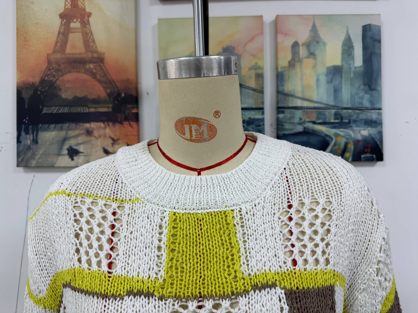 COLOR MATCHING LOOSE PULLOVER LONG SLEEVE SWEATER