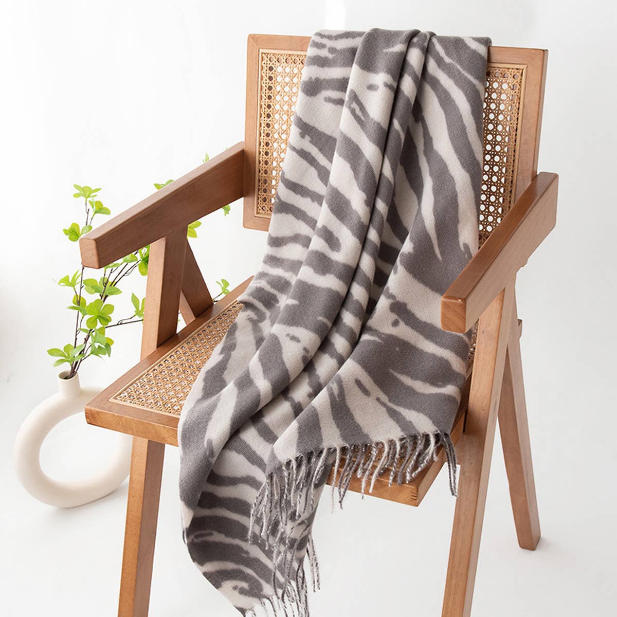 Silver Grey Scarf ? Reversible Winter Shawl