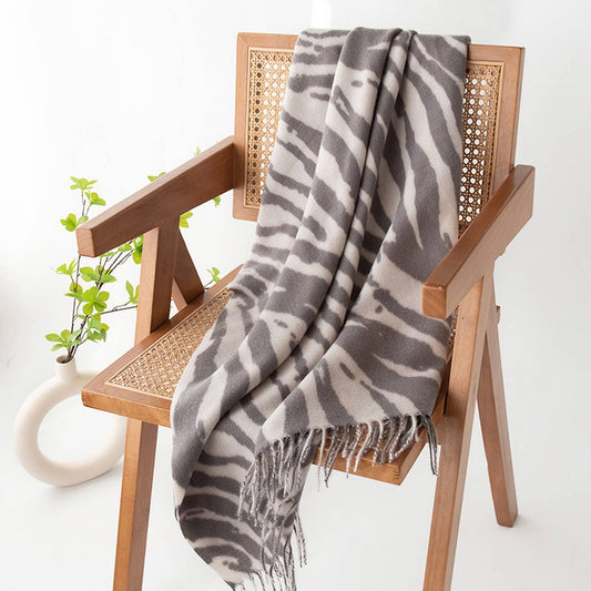 Silver Grey Scarf ? Reversible Winter Shawl