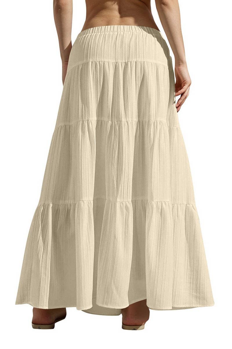 CWBLS0560_DRAWSTRING WAIST COLORBLOCK MAXI SKIRT