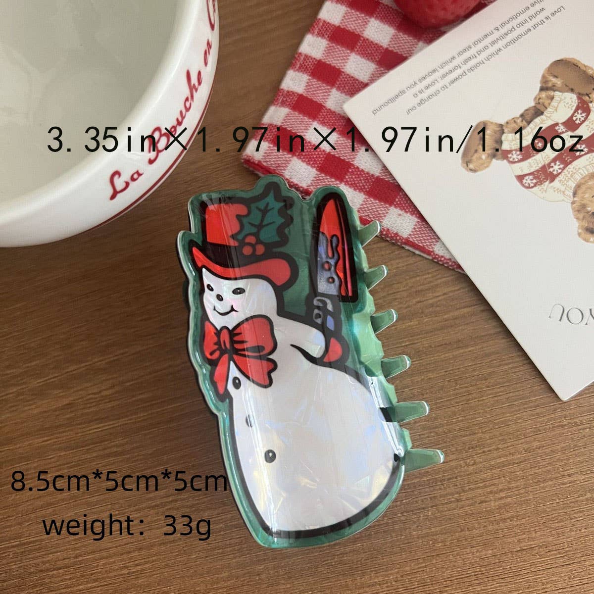 CWAHA07713_CHRISTMAS ACRYLIC CLAW HAIR CLIP FOR WOMEN