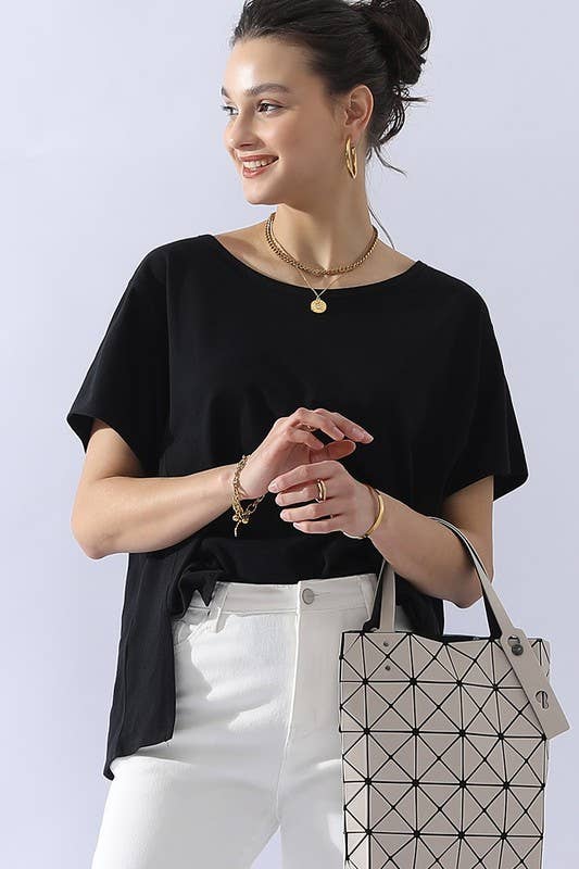 CWTTS691_LOOSE FIT ROUND NECK SHORT SLEEVE T SHIRT TOP