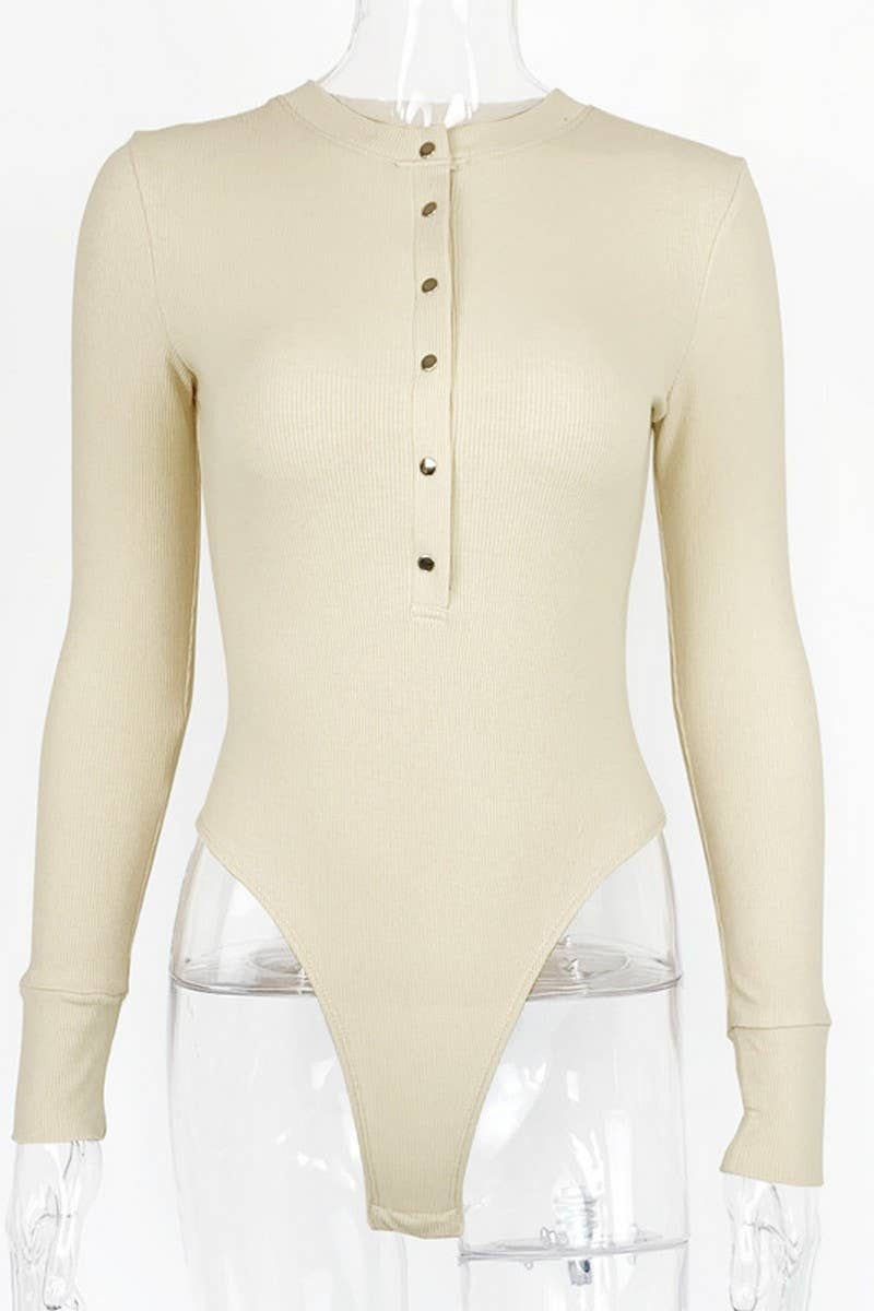 CWSBSL0146_BUTTON CREW NECK RIBBED LONG SLEEVE BODYSUIT