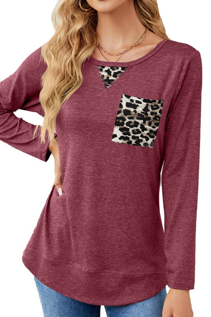 CWTTL1651_Round neck Long Sleeve Pullover Top