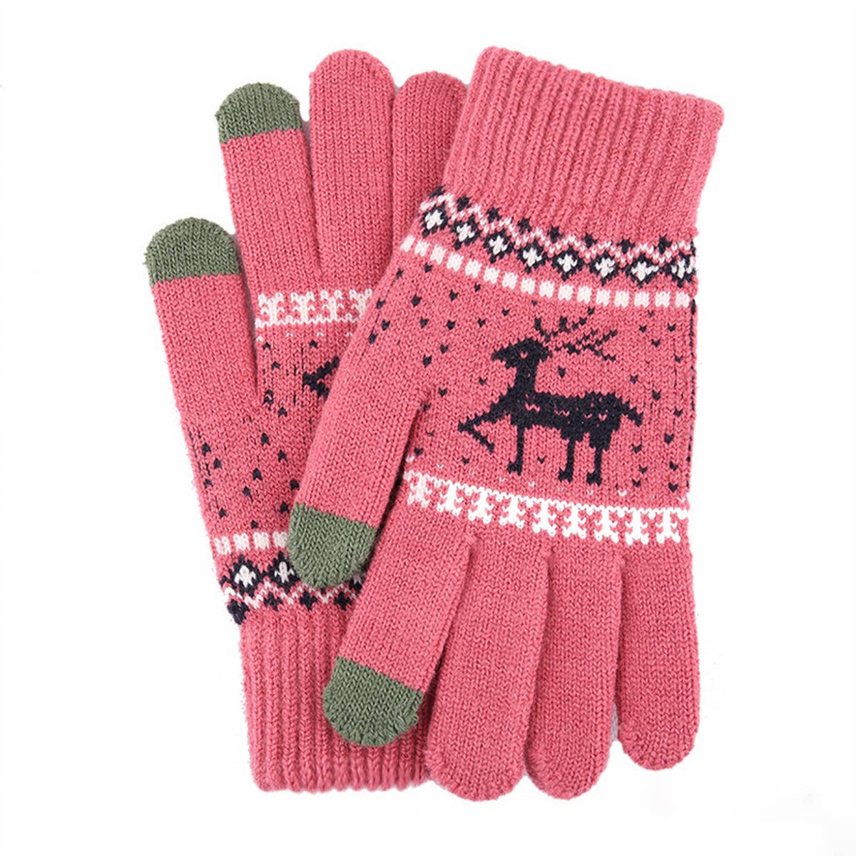 WOMEN WARM VELVET JACQUARD GLOVES_CWAG0126