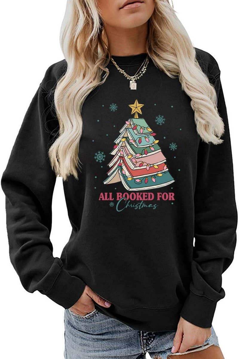 CWTBLL01325_LETTER PRINT CREW NECK CHRISTMAS SWEATSHIRT