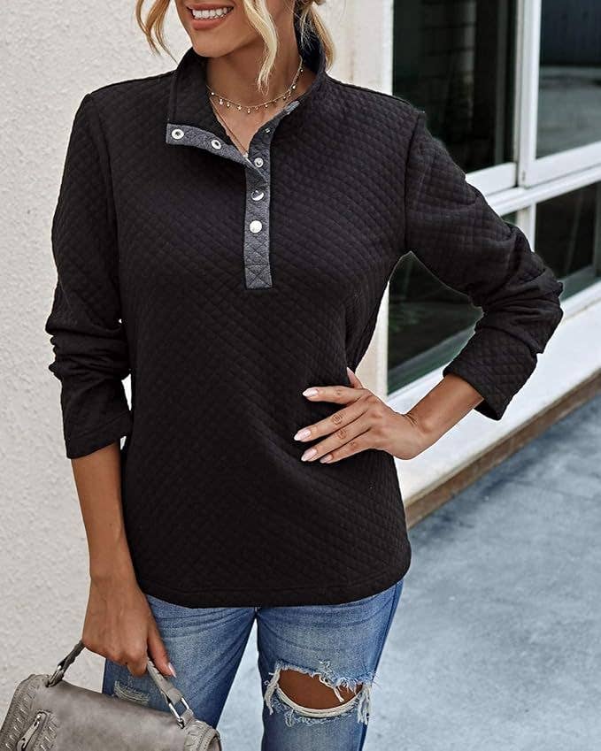 COLOR CONTRAST POCKET LAPEL PULLOVER HOODIE