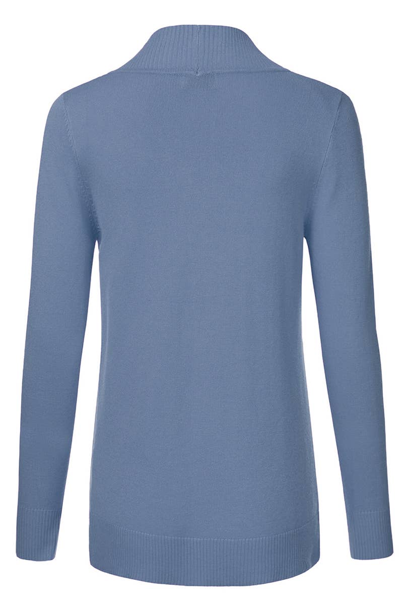 AWOCAL313_Open Front Long Sleeve Pockets Sweater Cardigan