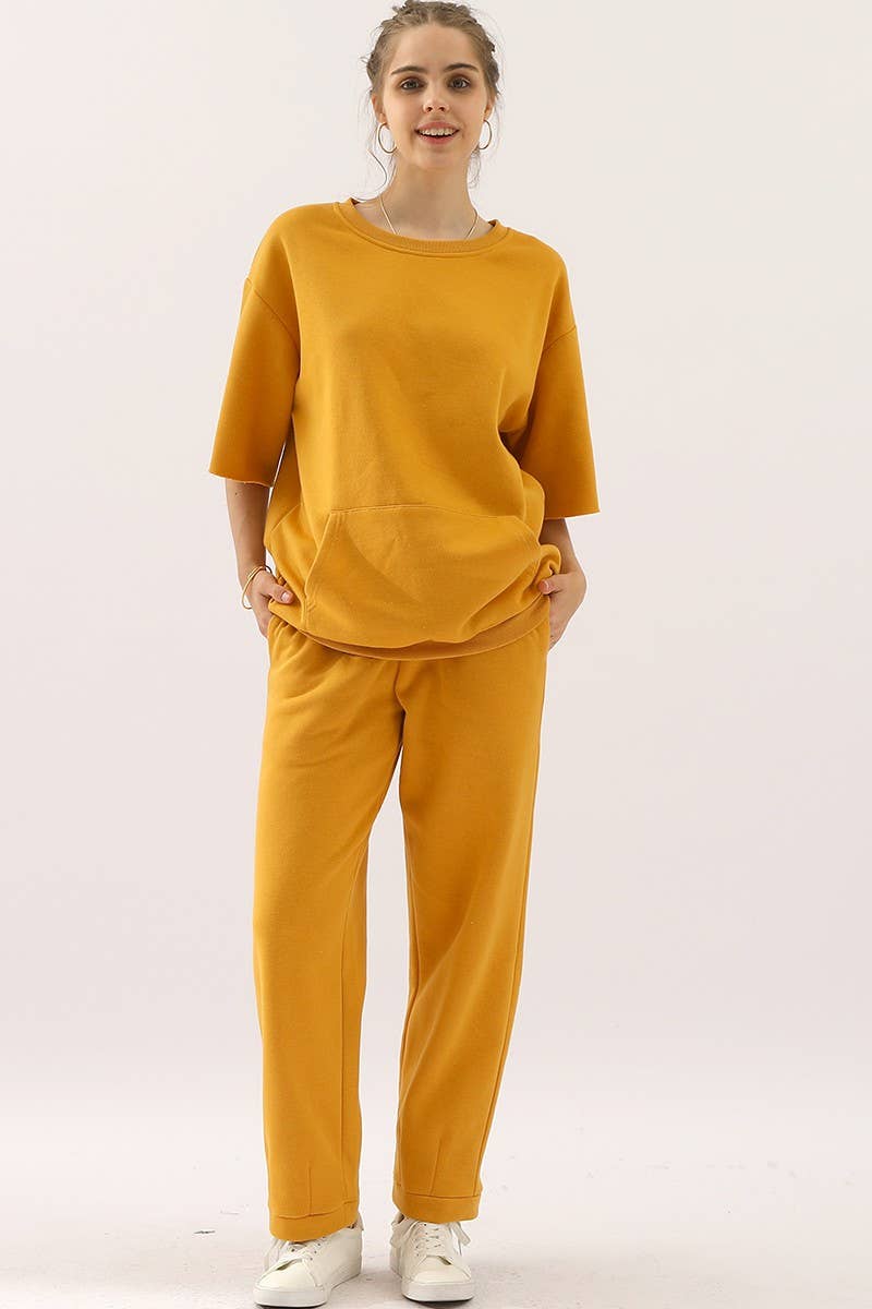 CWBLP392_HIGH WAISTED STRAIGHT WIDE LEG LONG SWEATPANTS