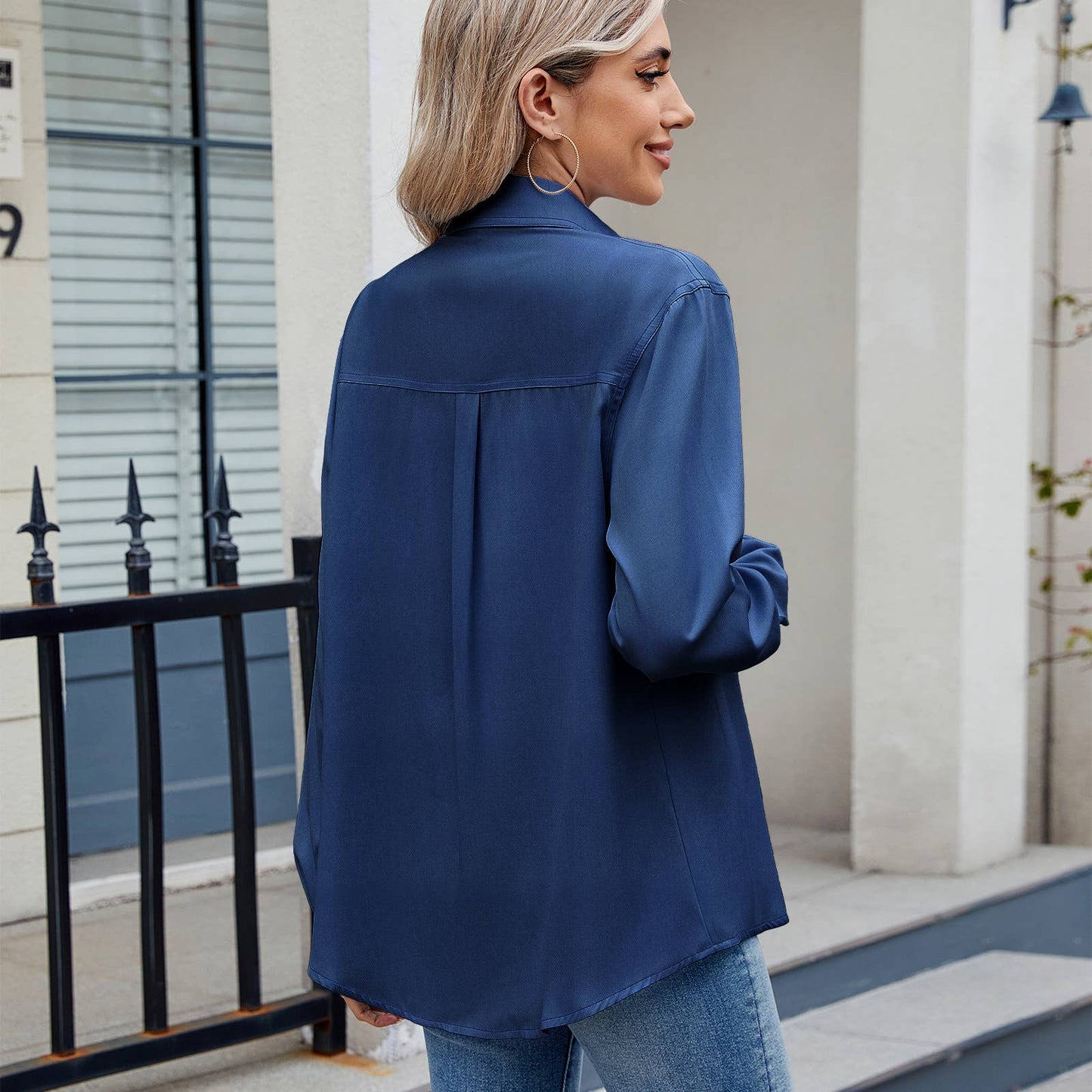 CASUAL BASIC SOLID COLOR LONG-SLEEVED SHIRT