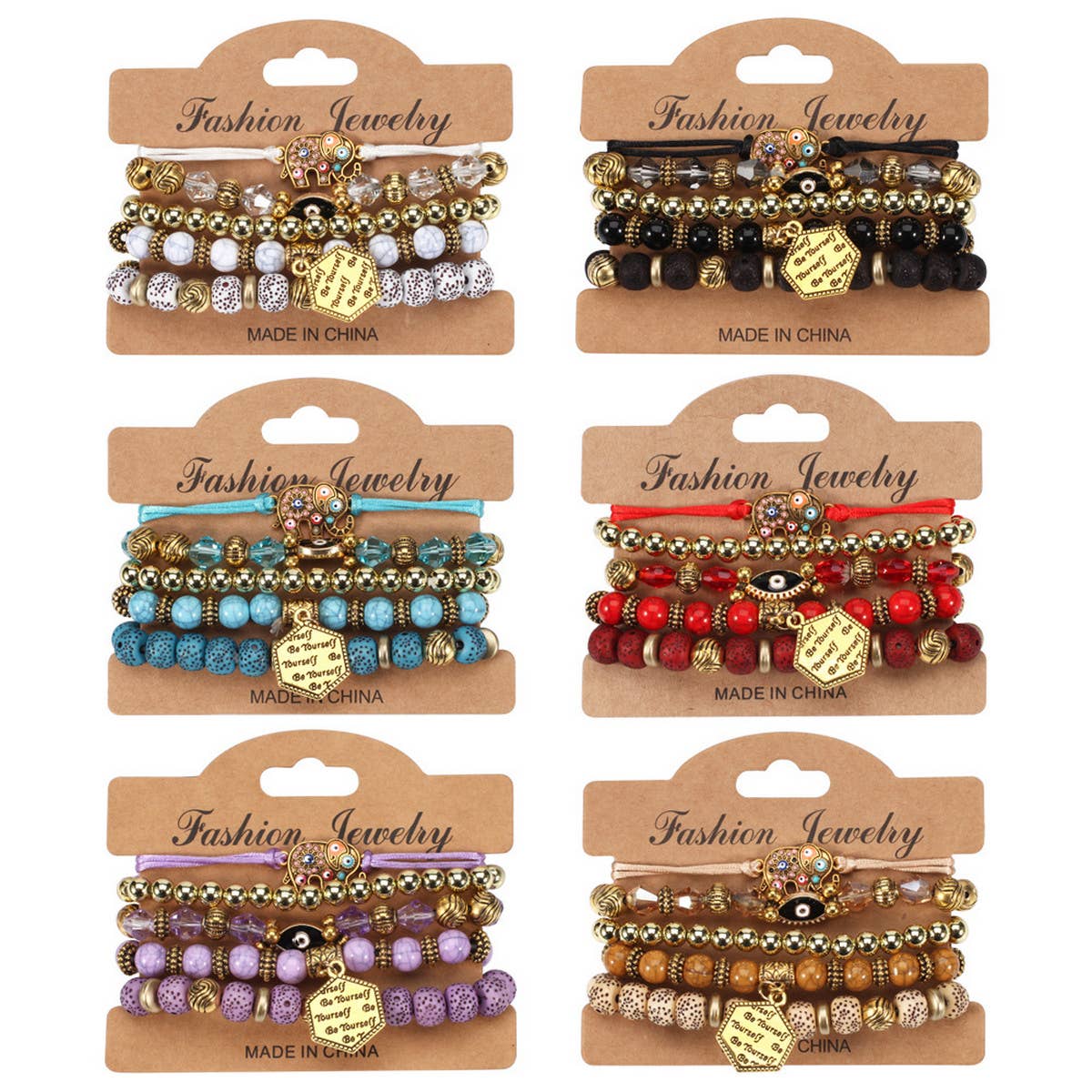 BOHEMIAN ELEPHANT LAYERED BRACELET_CWAJE2218