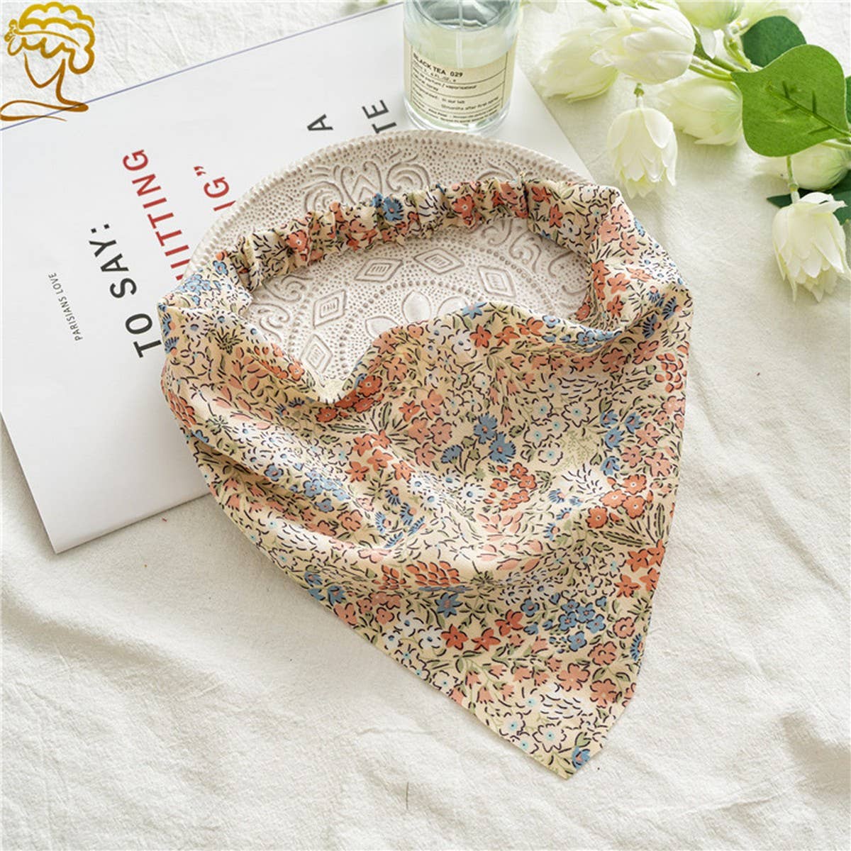 FLORAL PASTORAL STYLE HEADSCARF HAIR ACCESSORIES