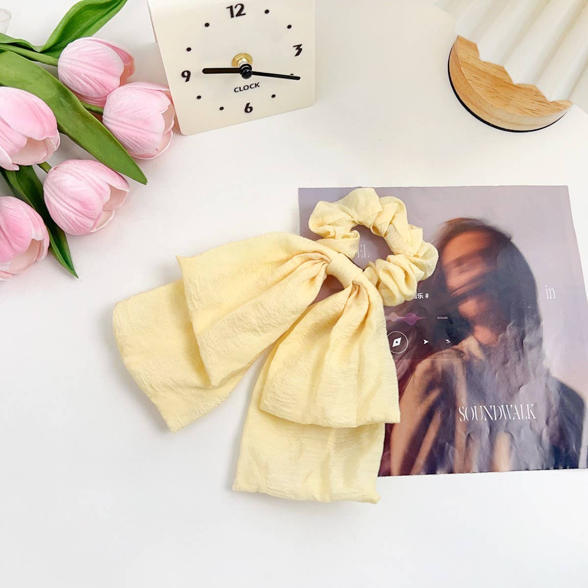 FRESH AND SWEET TEMPERAMENT BOW HAIR RING_CWAHA1604