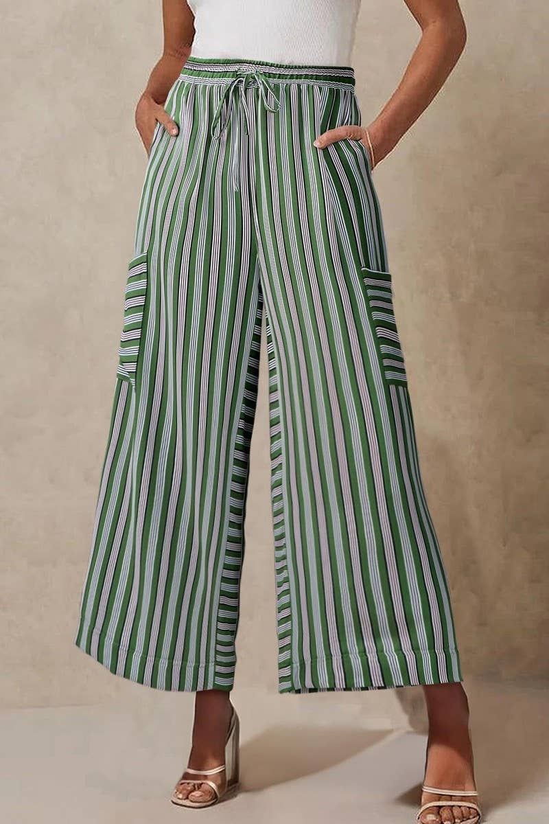 CWBLP2157_COLORFUL STRIPED DRAWSTRING STRAIGHT LEG PANTS