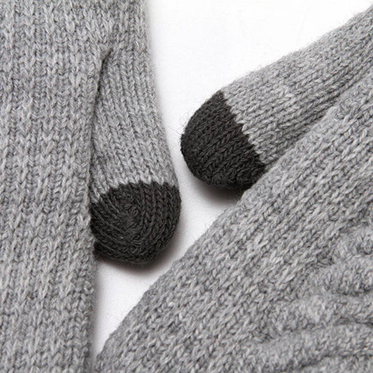 WINTER WOMEN'S CUTE THICK KNIT TOUCHSCREEN GLOVES_CWAG0271