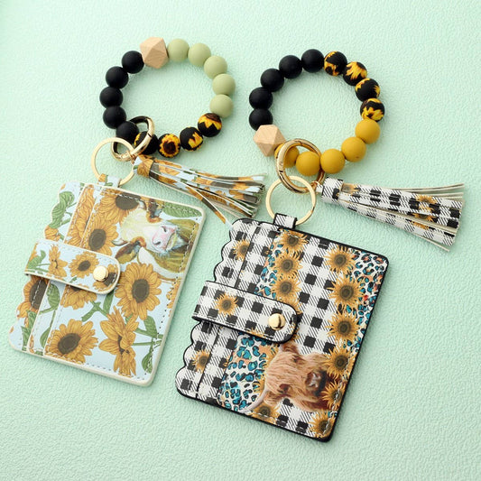 Western Style Cow Head Wallet with Silicone Beads_CWAB4993