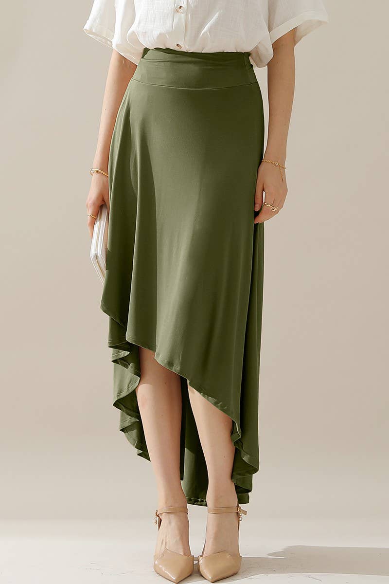 CWBLS127-P_PLUSSIZE OVERLAP HI-LOW MAXI SKIRT WITH FLARE HEM