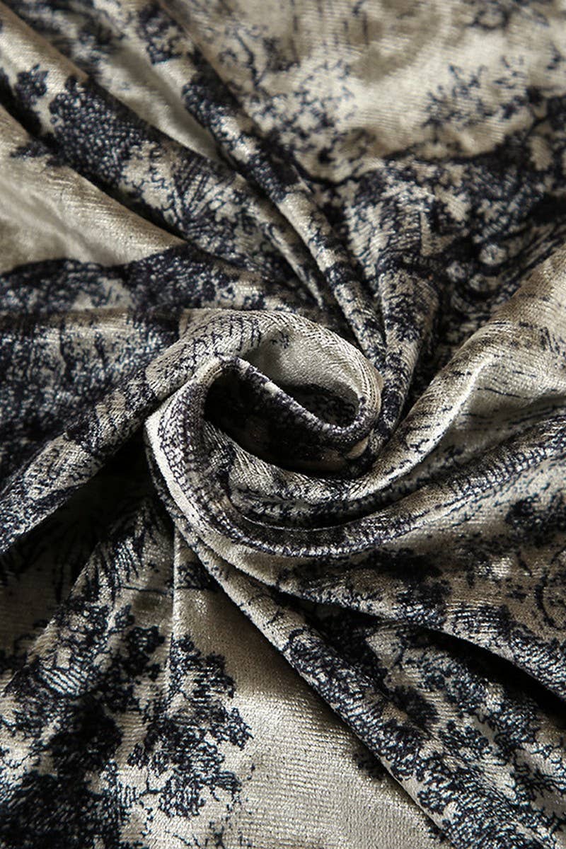 CWSPJ0265_PRINTED FEATHER TWO-PIECE KNITTED HOMEWEAR