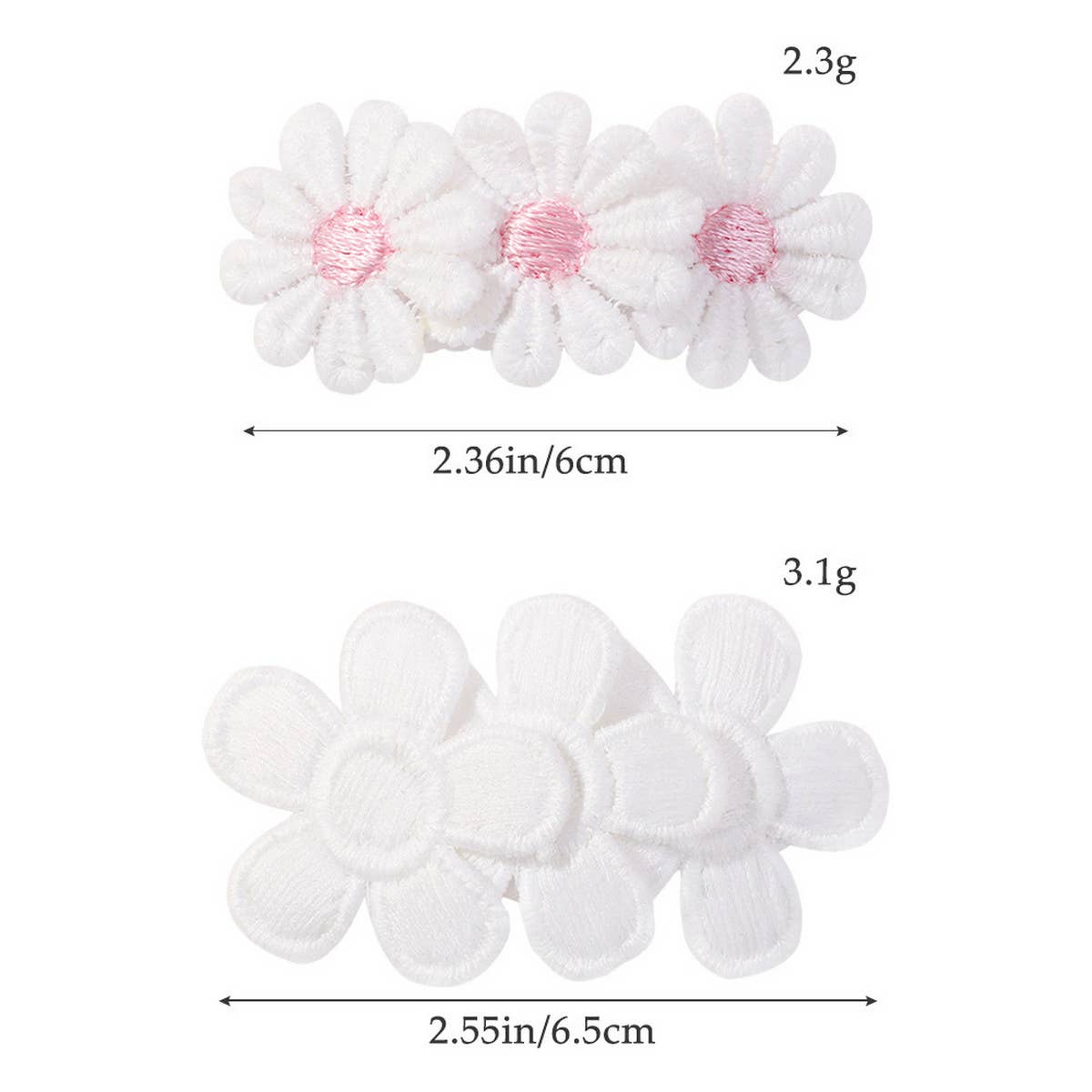 CHILDREN'S PETAL FLOWER BLACK AND WHITE HAIRPIN