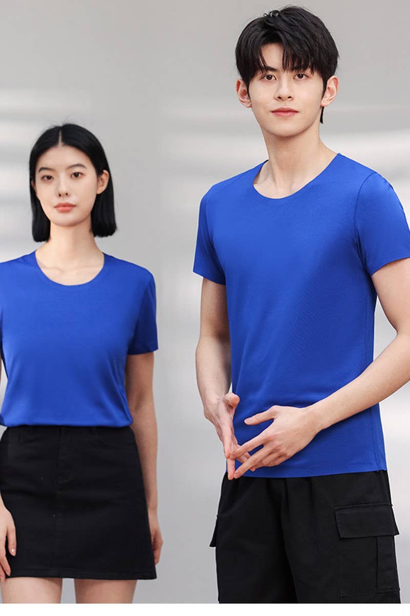 CWTTS00719_SOLID COLOR COOL ICE SILK SHORT SLEEVE T-SHIRT