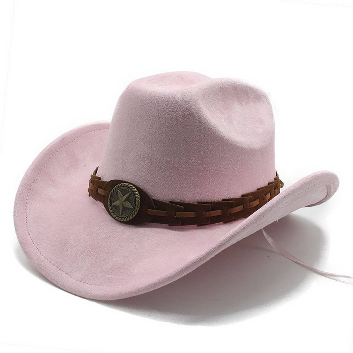 Faux Suede Felt Cowboy Hat Men's Classic Fedora_CWAH2510