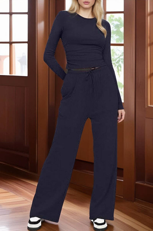 CWSJB00030_2025 FALL WINTER CASUAL SOLID COLOR OUTFIT SET