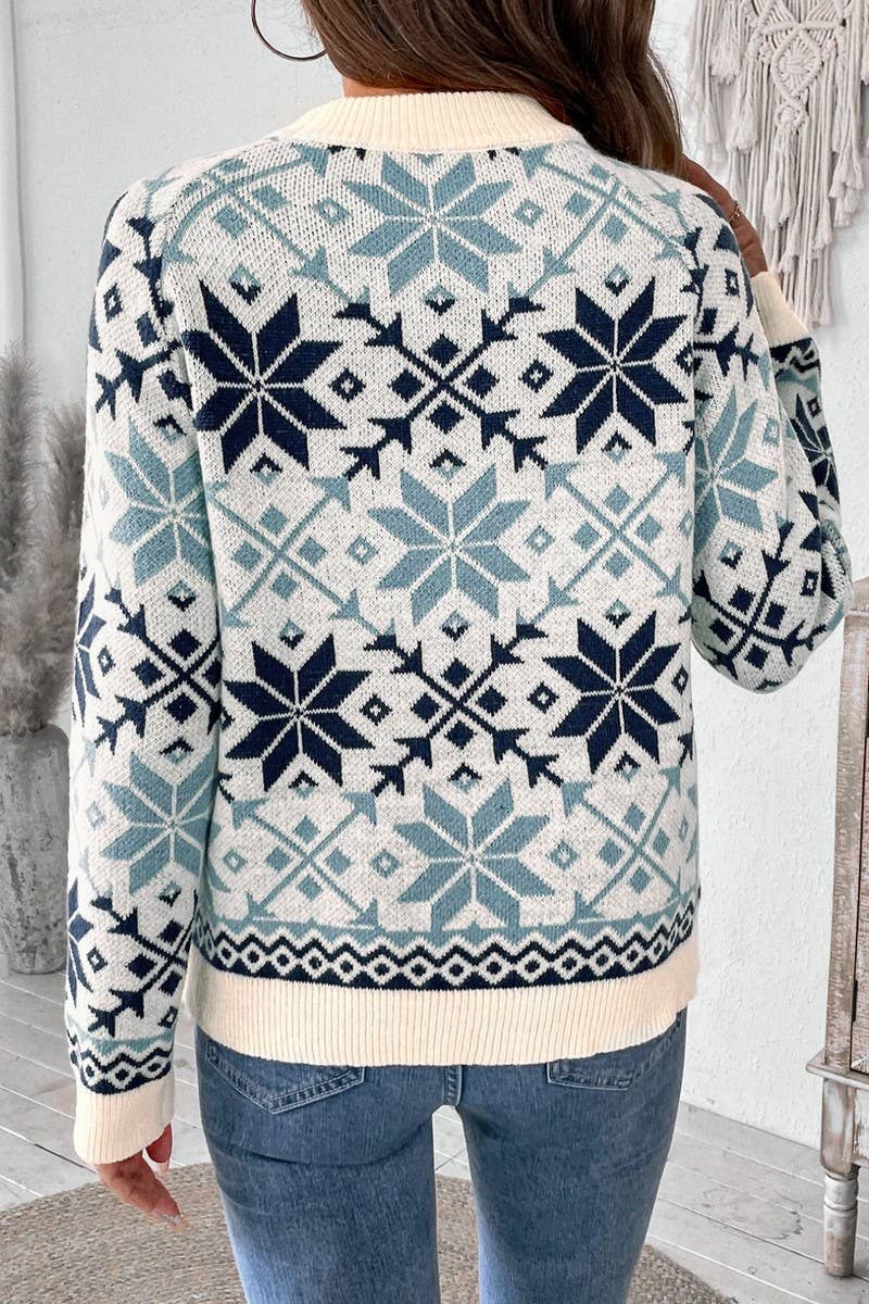 CWOSWL6841_NEW CASUAL PULLOVER JACQUARD SWEATER