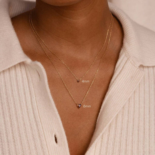 Stainless Steel Birthstone Heart Necklace_CWMM5667