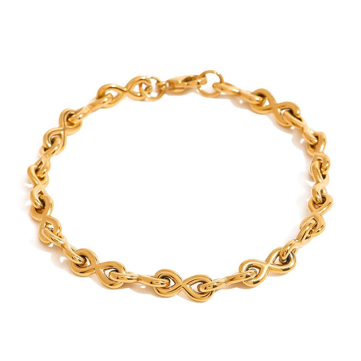 Minimalist Plain Chain Bracelet in Titanium Steel