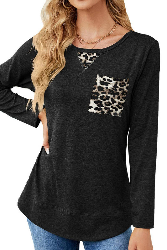CWTTL1651_Round neck Long Sleeve Pullover Top